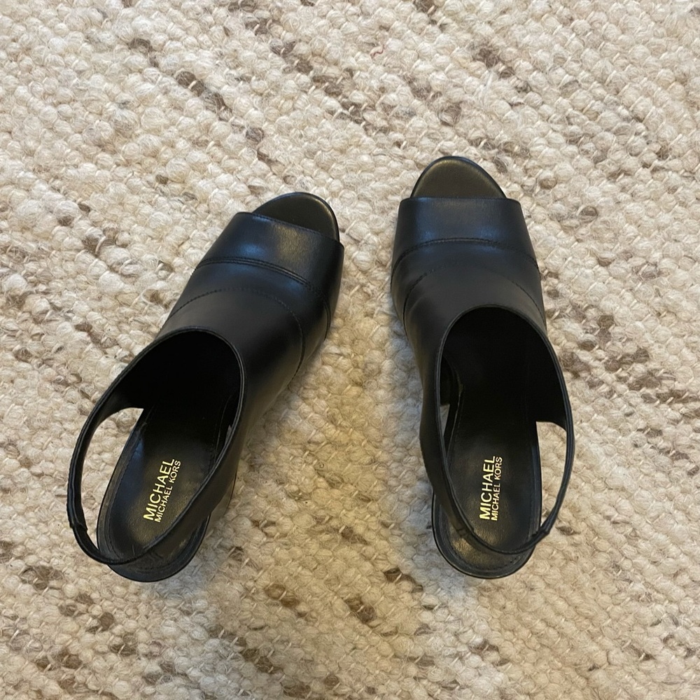 ~ Michael’s Kors Black Open Toe Heels ~